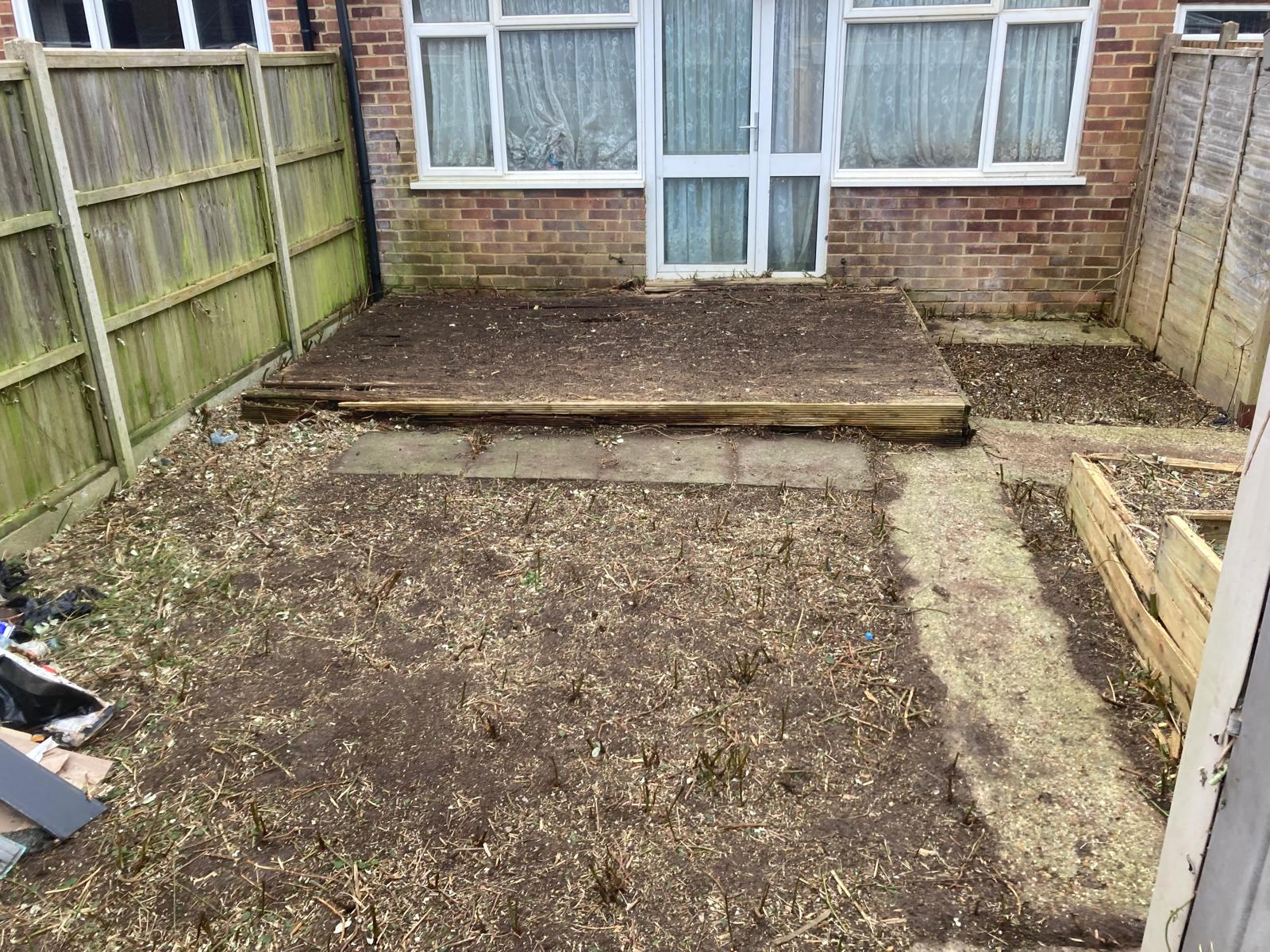 Back garden swallowed by brambles — cleared to a usable patio and yard – after